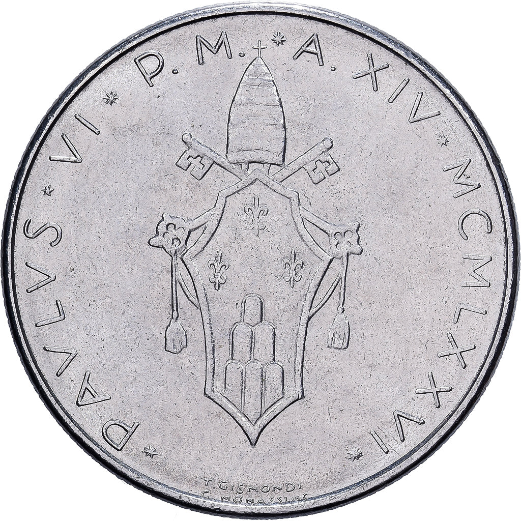PAŃSTWO WATYKAŃSKIE, Paul VI, 100 Lire, 1976 (Anno XIV), Rome, Stal