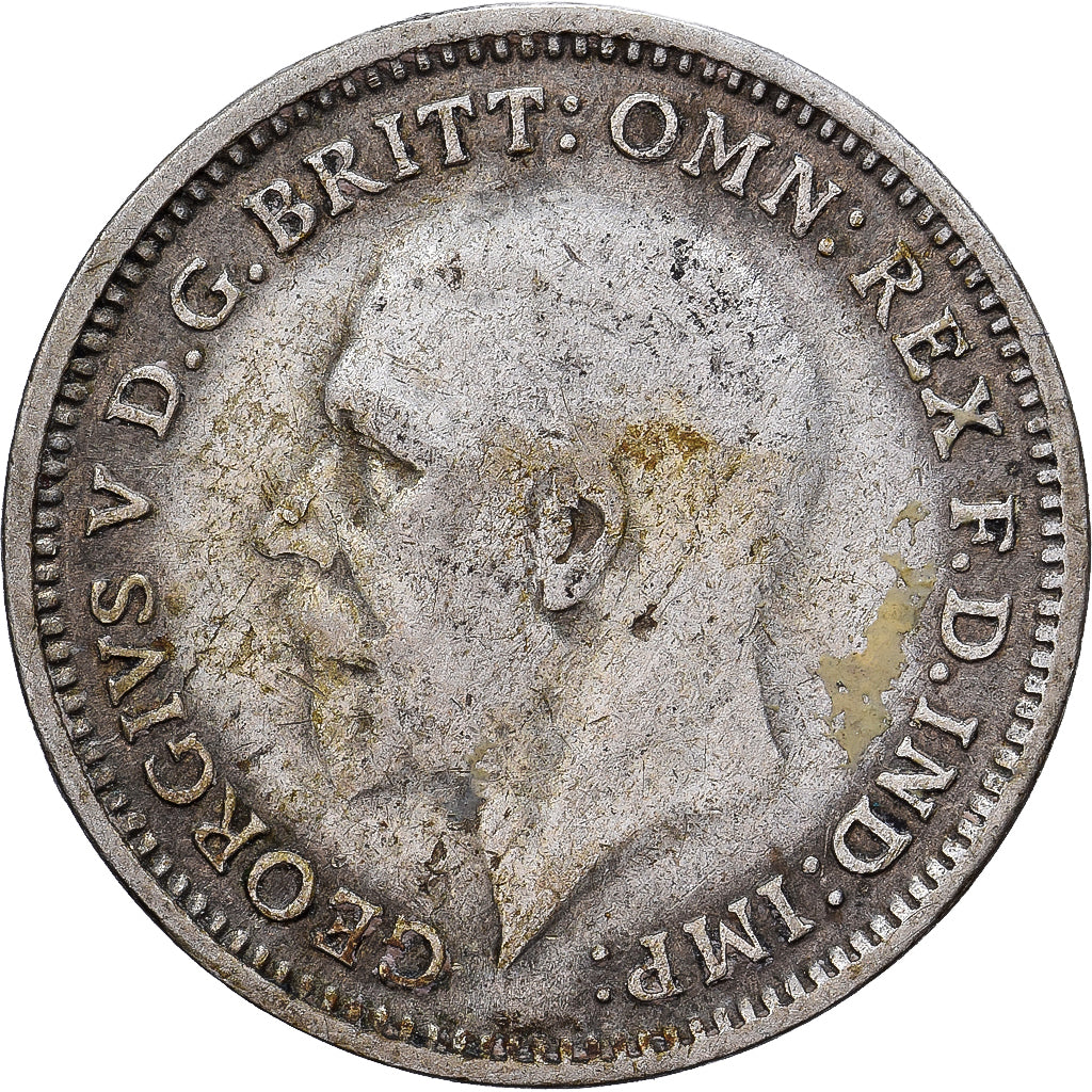 Reino Unido, George V, 3 Pence, 1932, London, Plata, MBC, KM:831