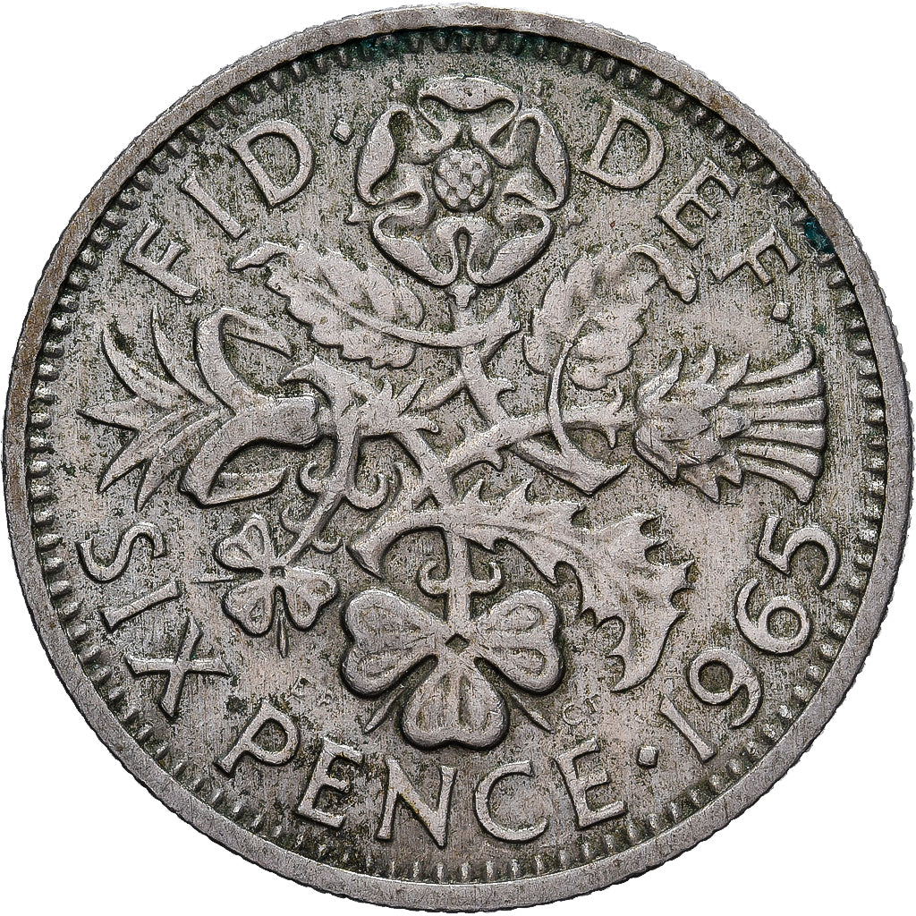 Great Britain, Elizabeth II, 6 Pence, 1965, Copper-nickel, EF(40-45), KM:903