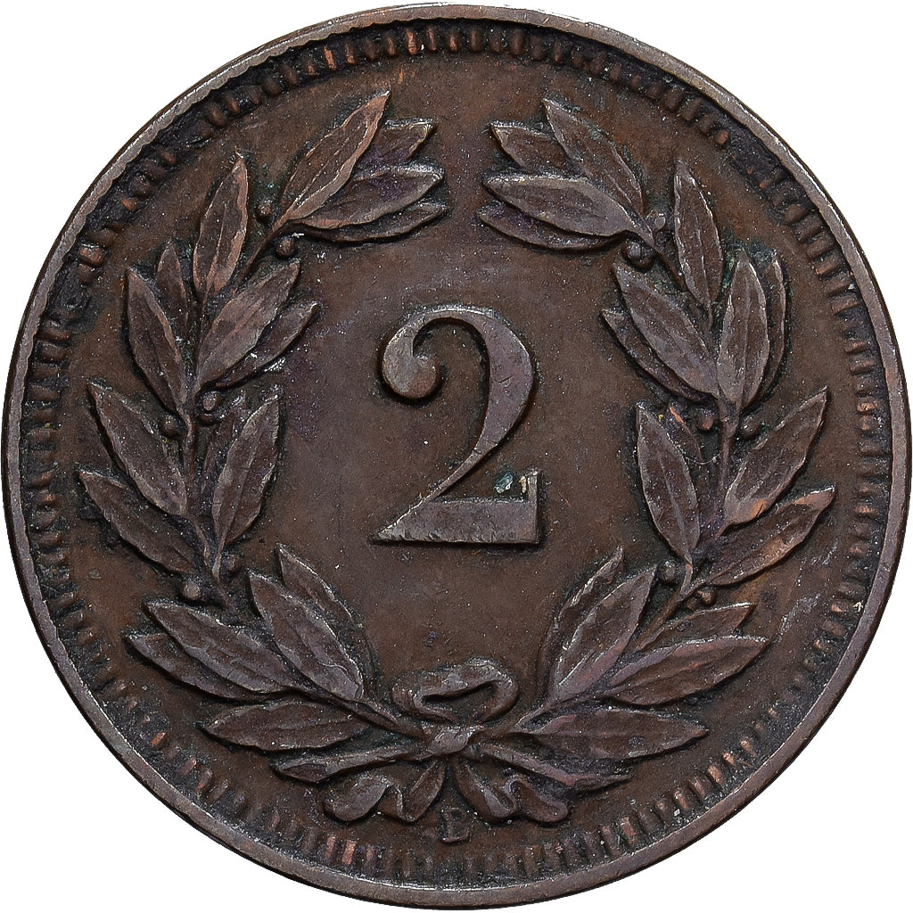 Zwitserland, 2 Rappen, 1912, Bern, Bronzen, ZF, KM:4