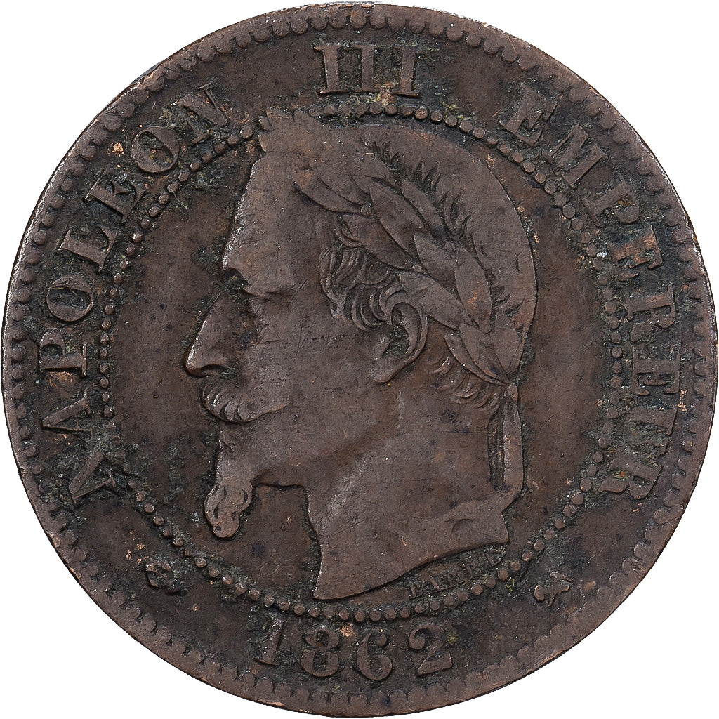 France, Napoléon III, 2 Centimes, Napoléon III, 1862, Bordeaux, Bronze, TTB