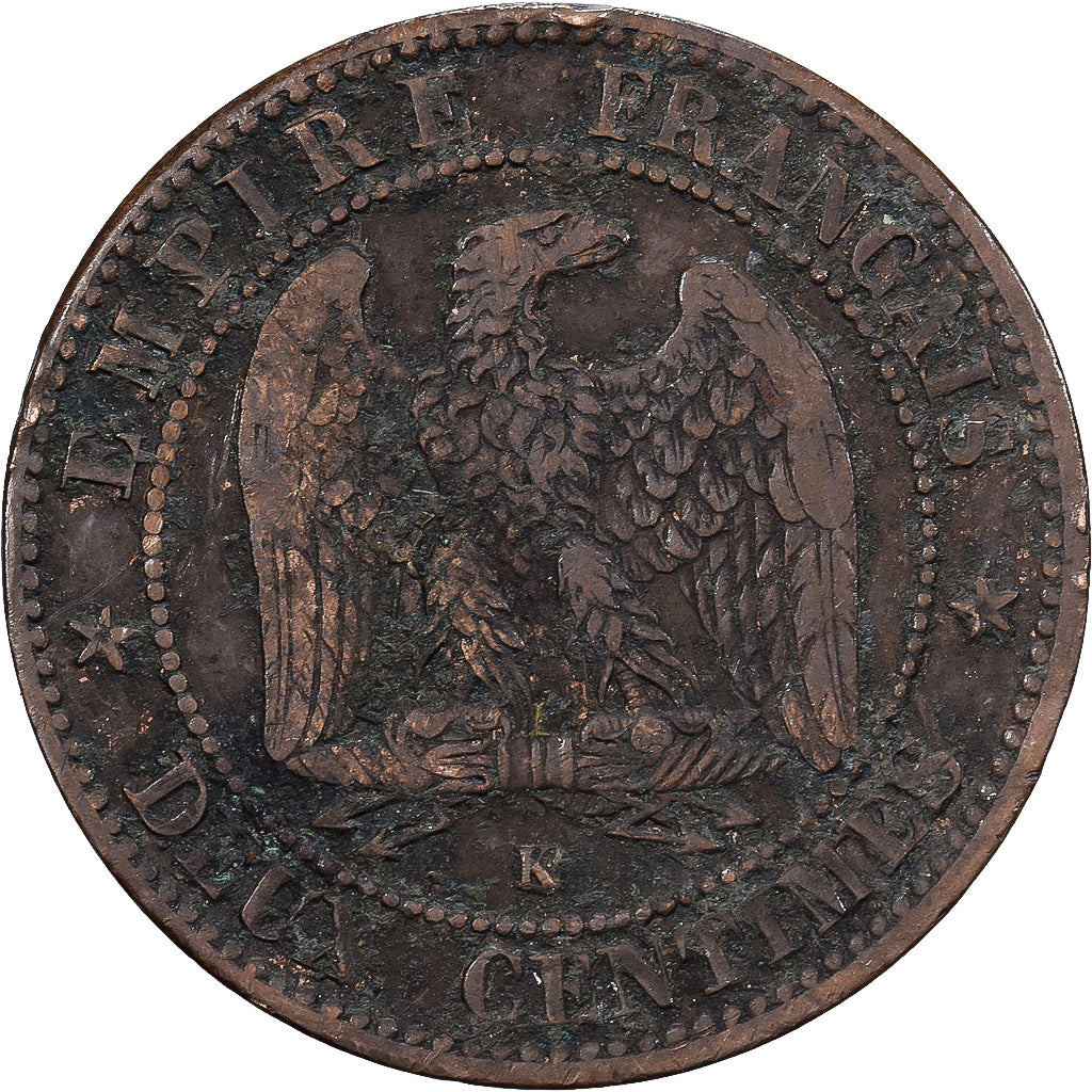 France, Napoléon III, 2 Centimes, Napoléon III, 1862, Bordeaux, Bronze, TTB