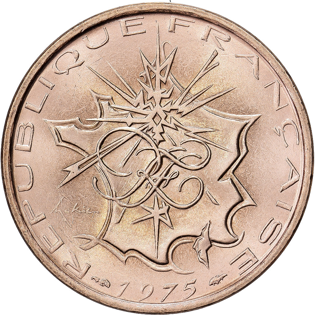 France, 10 Francs, Mathieu, 1975, Nickel-brass, AU(50-53), Gadoury:814, KM:940