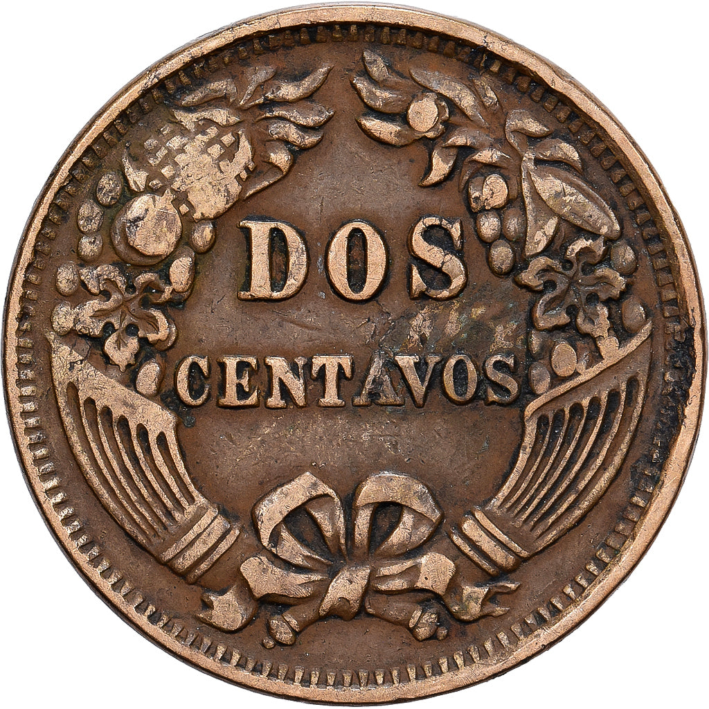Peru, SOUTH PERU, 2 Centavos, 1879, Miedź lub Brąz, EF(40-45), KM:188.2
