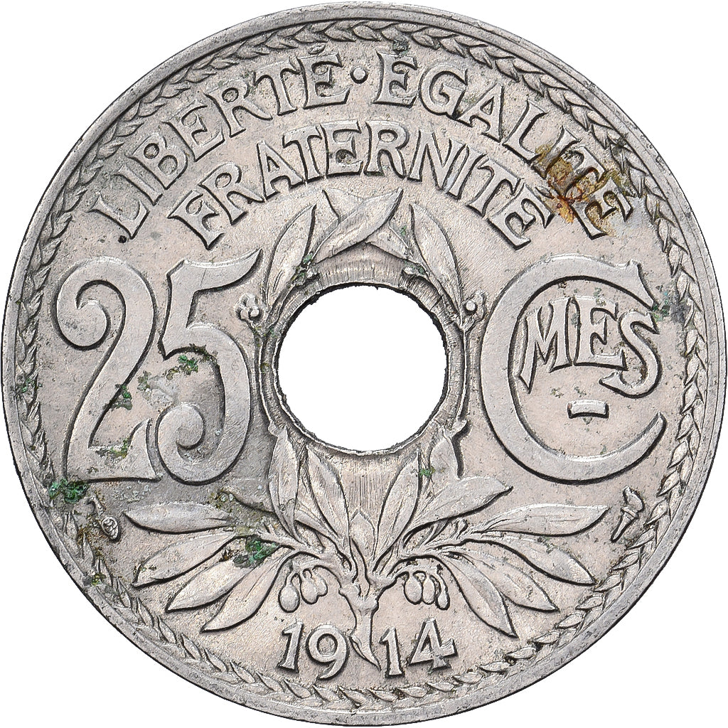 France, 25 Centimes, Lindauer, 1914, Nickel, VF(30-35), Gadoury:379, KM:867