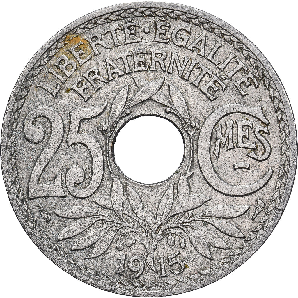 Frankrijk, 25 Centimes, Lindauer, 1915, Nickel, FR+, Gadoury:379, KM:867