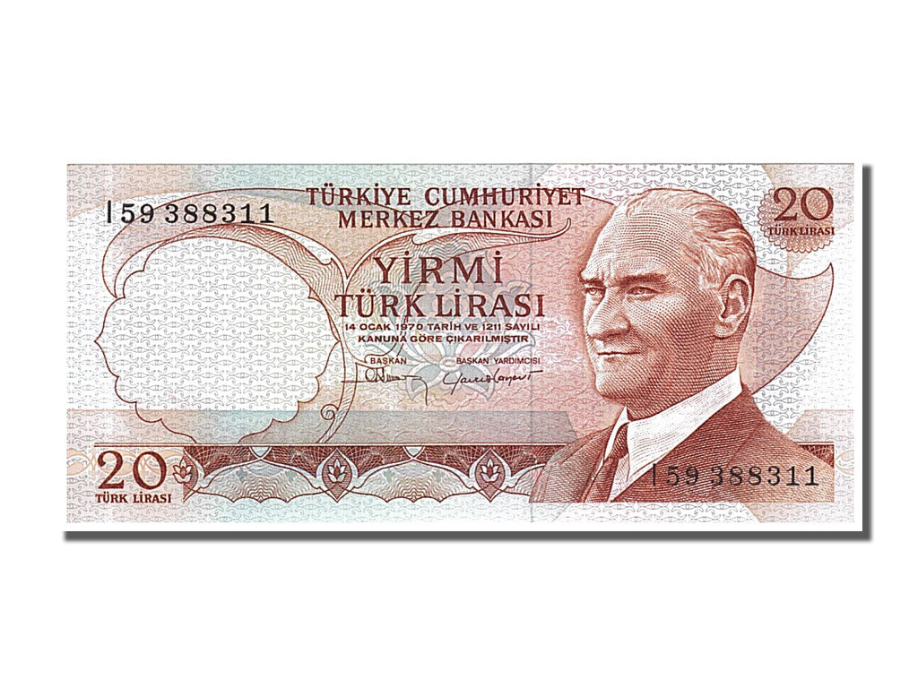 Banknot, Turcja, 20 Lira, 1974, UNC(65-70)
