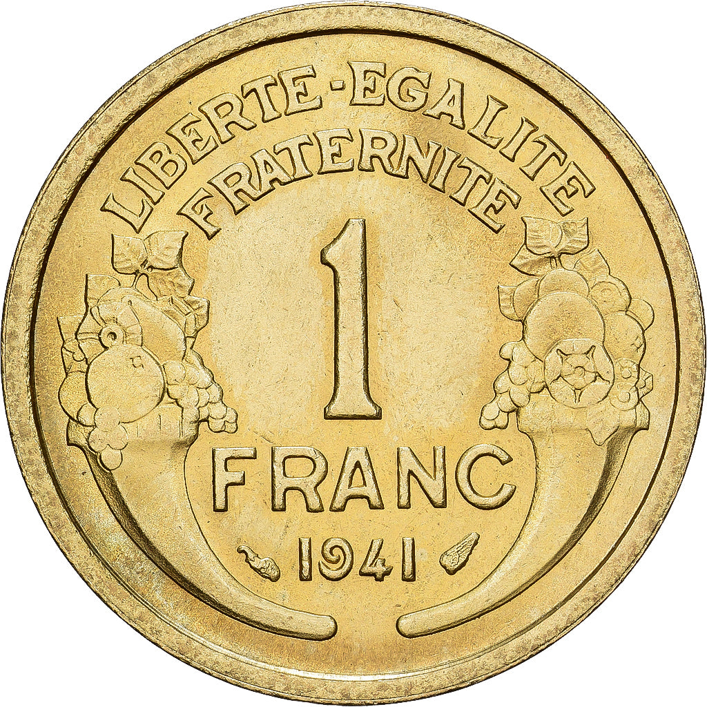 Francia, 1 Franc, Morlon, 1941, Paris, Cuproaluminio, MBC, KM:2
