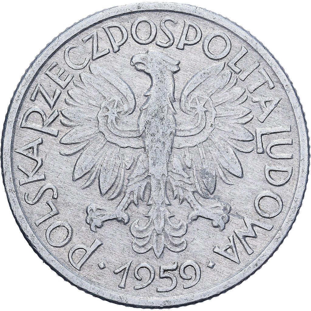 Pologne, 2 Zlote, 1959, Warsaw, Aluminium, TB+, KM:46