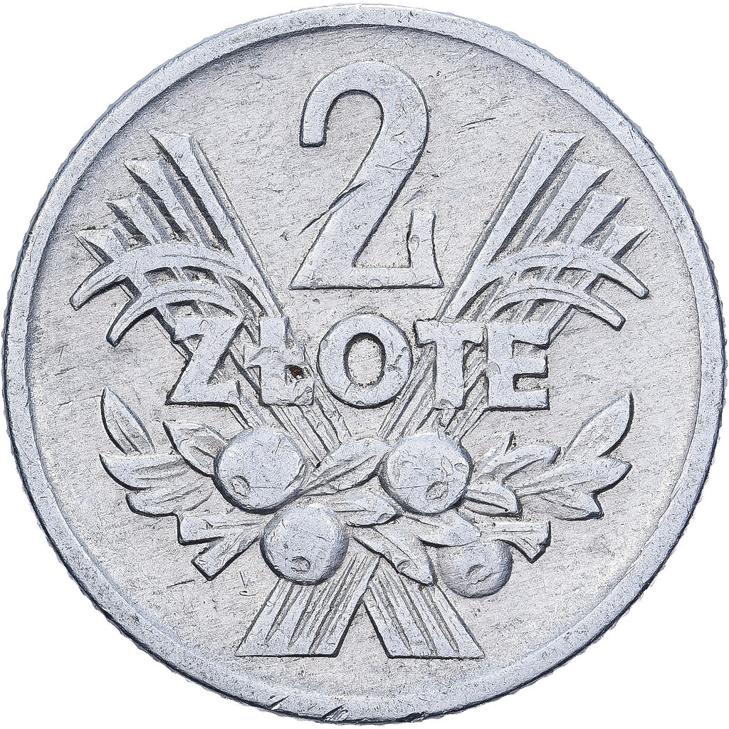 Pologne, 2 Zlote, 1959, Warsaw, Aluminium, TB+, KM:46