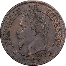 Frankreich, Napoleon III, 2 Centimes, Napoléon III, 1862, Bordeaux, Bronze, S+