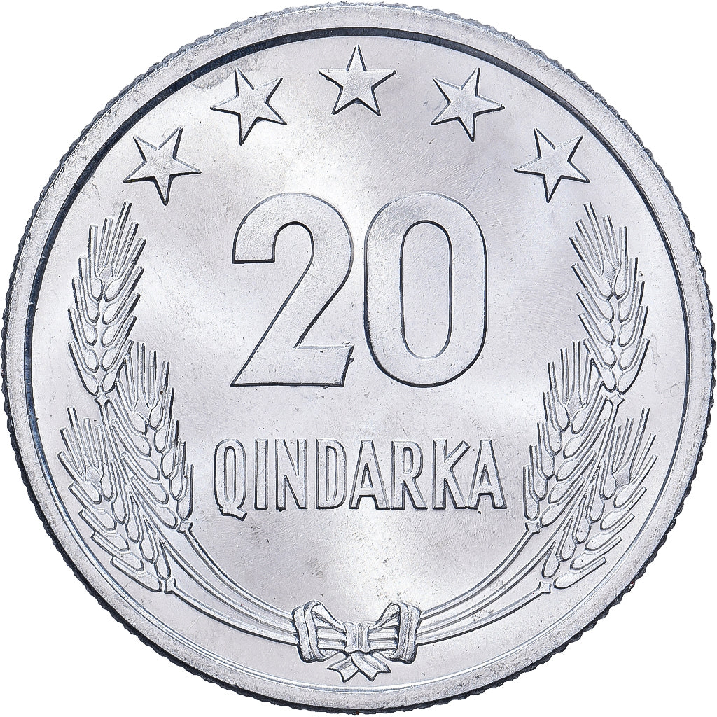Albania, 20 Qindarka, 1969, Aluminio, SC, KM:46