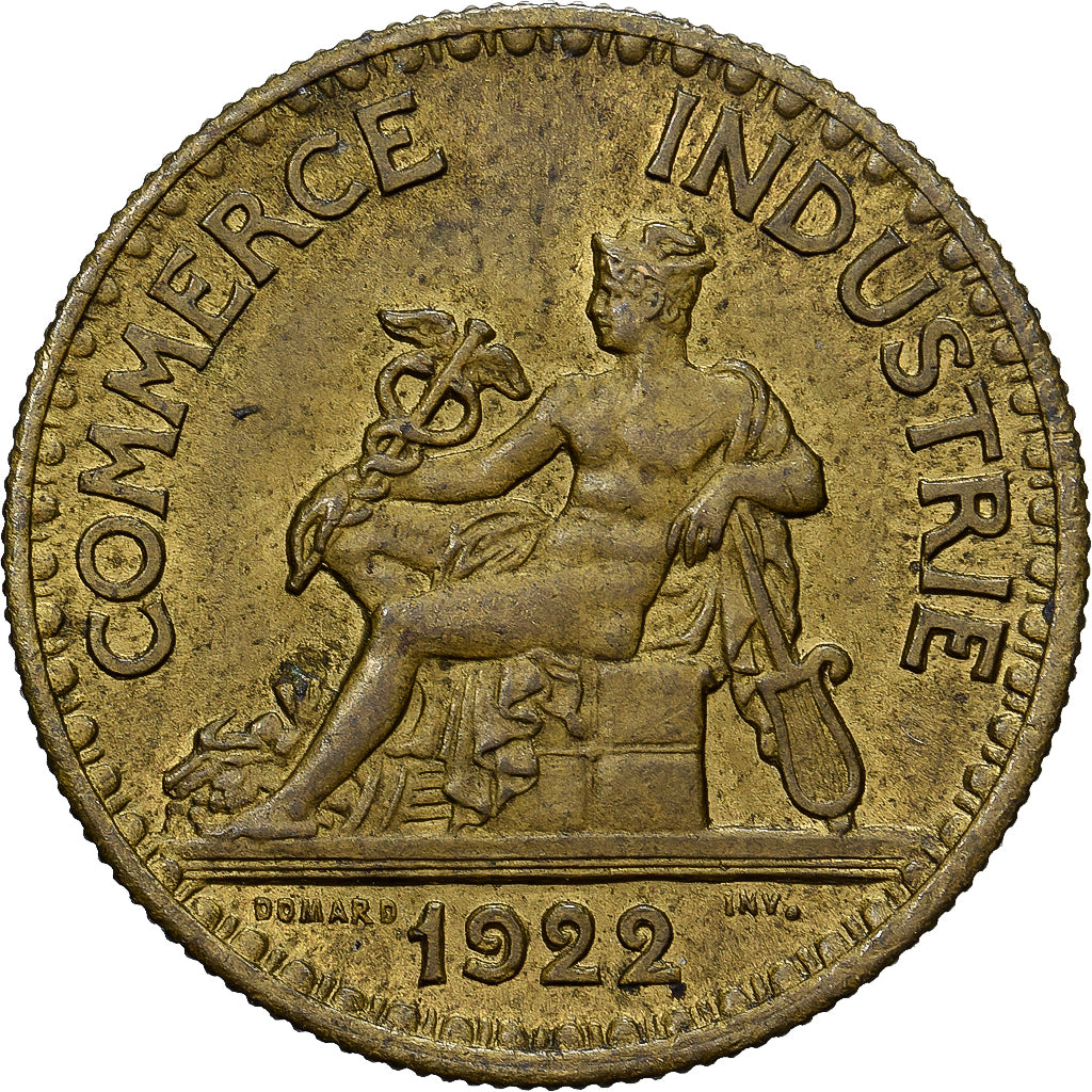 França, 50 Centimes, 1922, Alumínio-Bronze, VF(30-35)