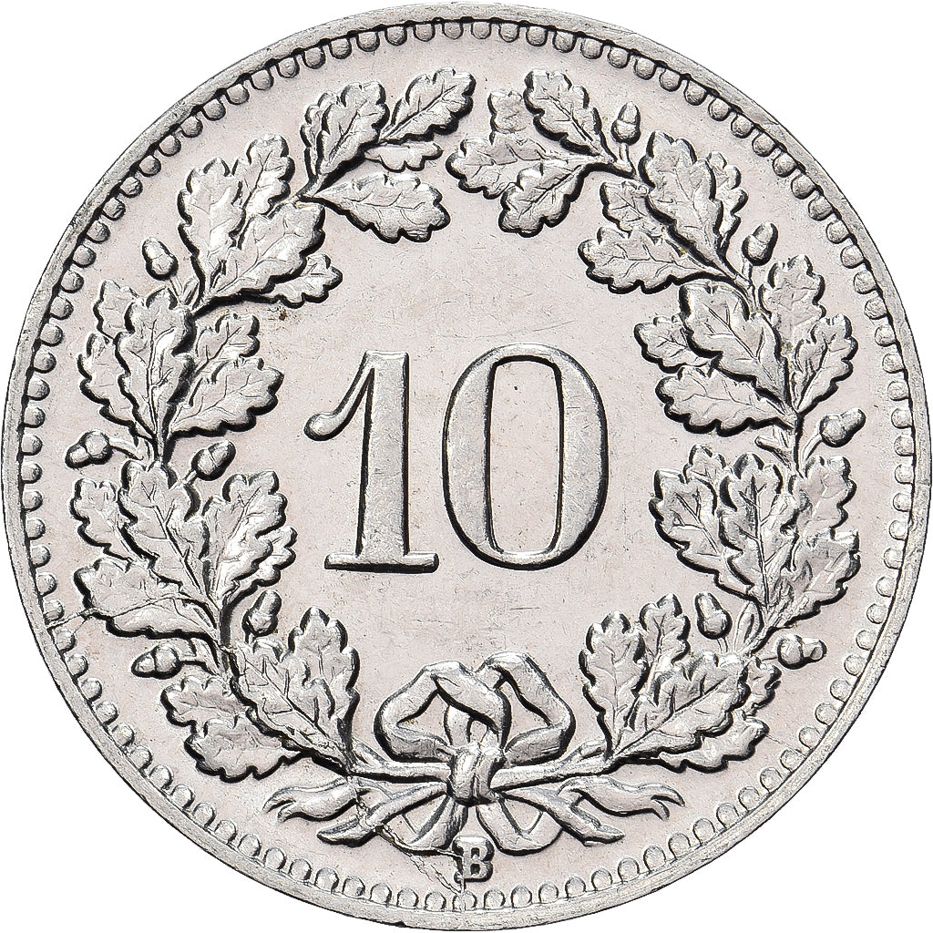 Schweiz, 10 Rappen, 1934, Bern, Nickel, UNZ, KM:27b