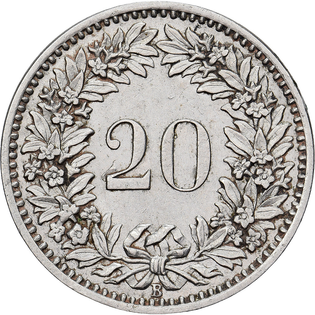 Schweiz, 20 Rappen, 1883, Bern, Nickel, SS, KM:29