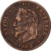Moneta, Francia, 2 Centimes, 1862, Bordeaux, MB+, Bronzo, KM:796.6