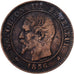 Francia, 2 Centimes, 1856, Bordeaux, Bronce, BC+, KM:796.6