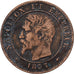 France, 2 Centimes, 1853, Paris, Bronze, VF(20-25), KM:796.6