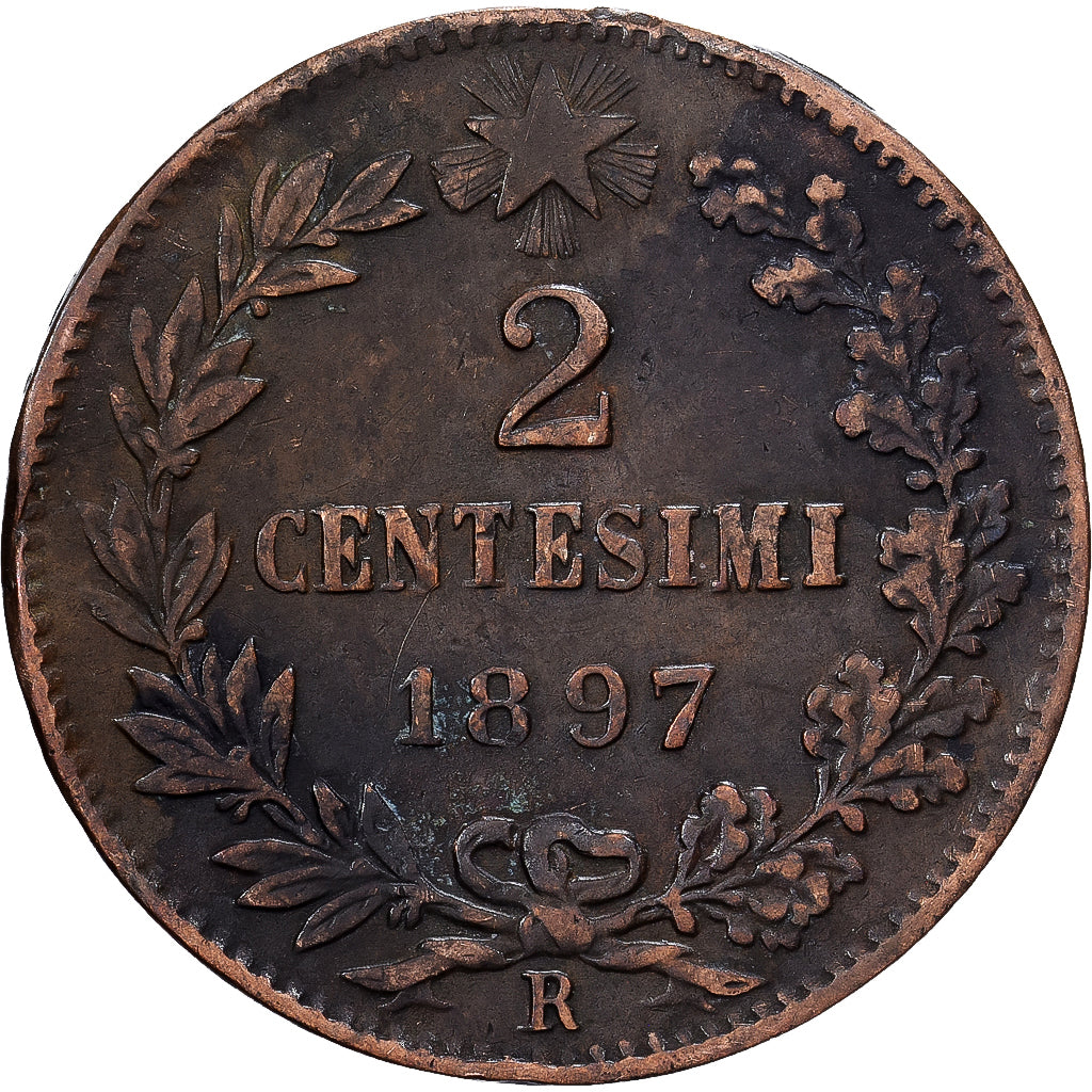 Italië, Umberto I, 2 Centesimi, 1897, Rome, Koper, FR+