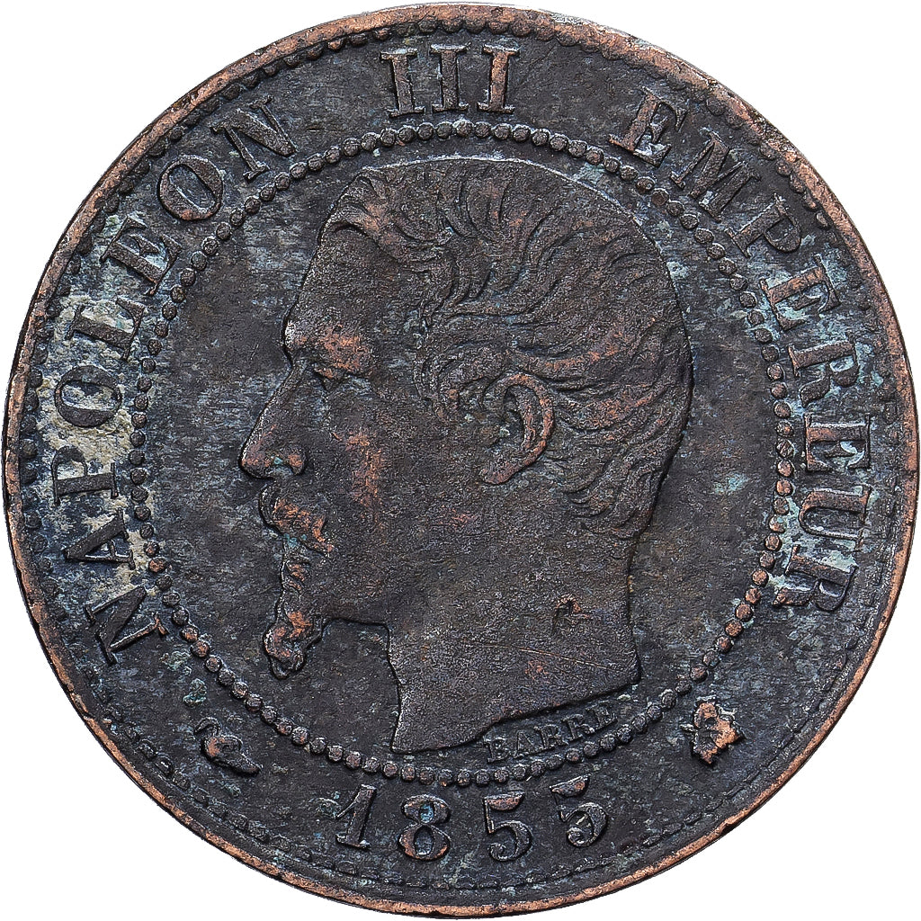 Frankreich, Napoleon III, Centime, 1855, Bordeaux, Bronze, S, Gadoury:86