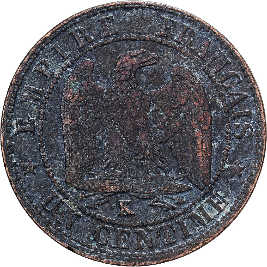 Frankreich, Napoleon III, Centime, 1855, Bordeaux, Bronze, S, Gadoury:86