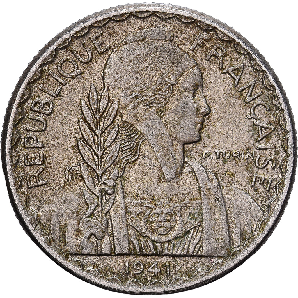 Indocia Francese, 10 Cents, 1941, Paris, Rame-nichel, BB+, KM:21.1a