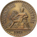 França, Franc, Chambre de commerce, 1921, Paris, Cobre-Alumínio, AU(55-58)