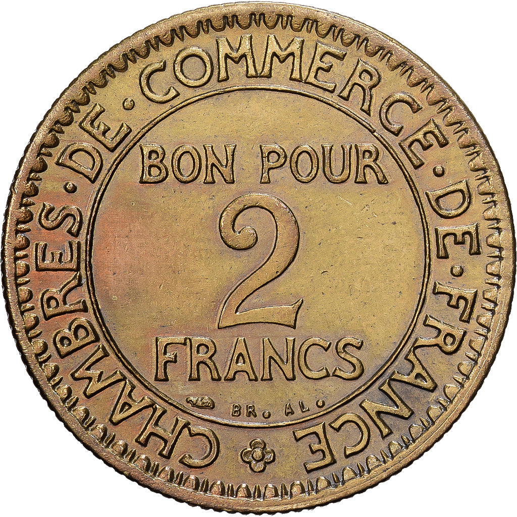 França, Franc, Chambre de commerce, 1921, Paris, Cobre-Alumínio, AU(55-58)
