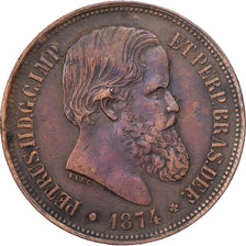Brasil, Pedro II, 40 Reis, 1874, Bronce, MBC, KM:479