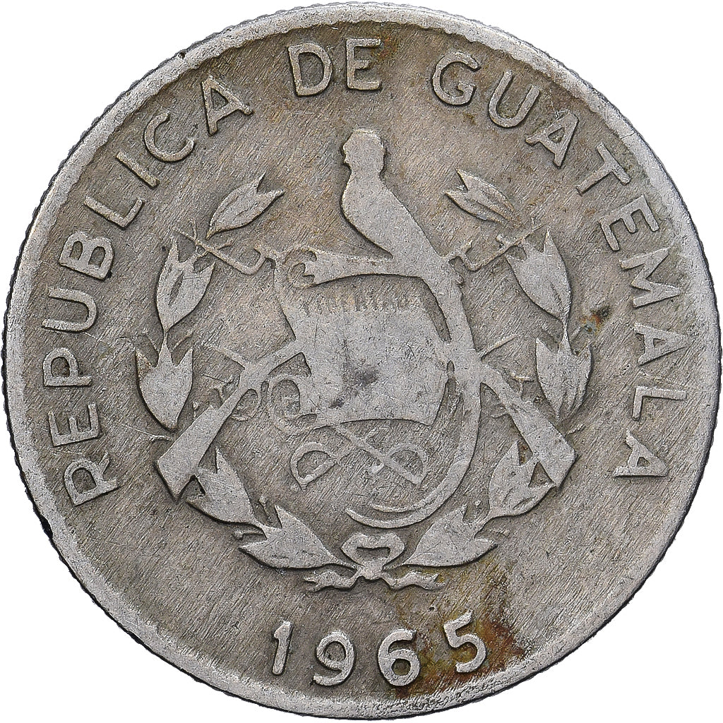 Guatemala, 5 Centavos, 1965, Casa da Moeda, Nickel, VF(30-35)
