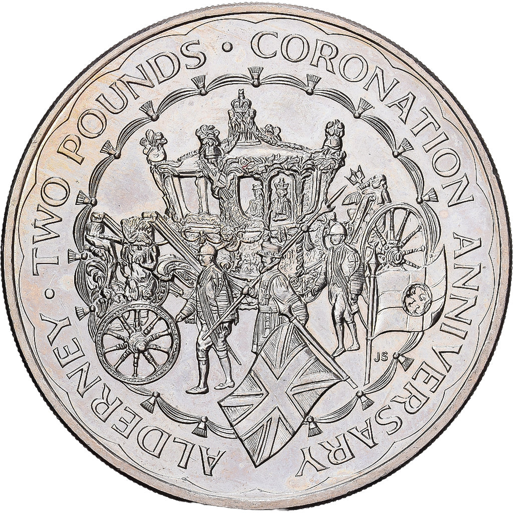Guernsey, 2 Livres, 1993, Royal Mint, Couronnement de la Reine Elizabeth