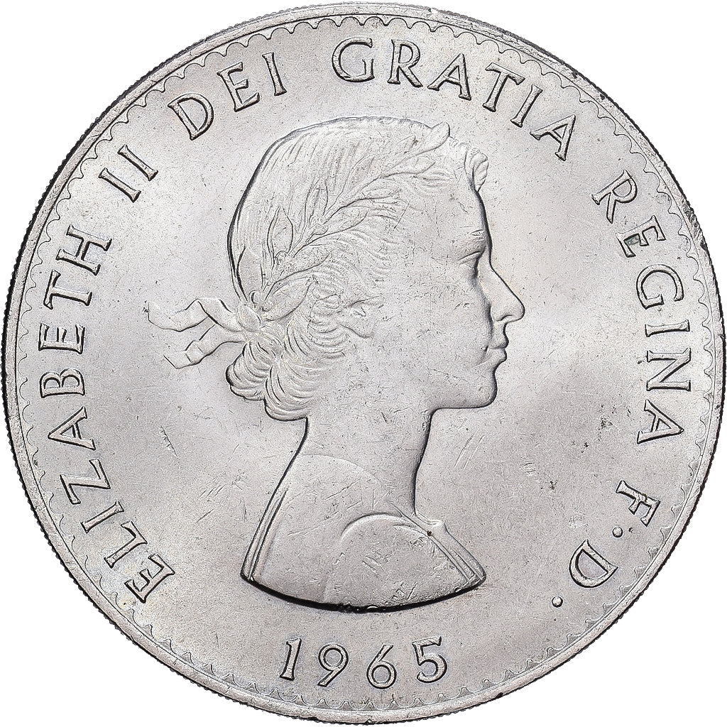 Great Britain, Elizabeth II, Crown, Churchill, 1965, Copper-nickel, EF(40-45)