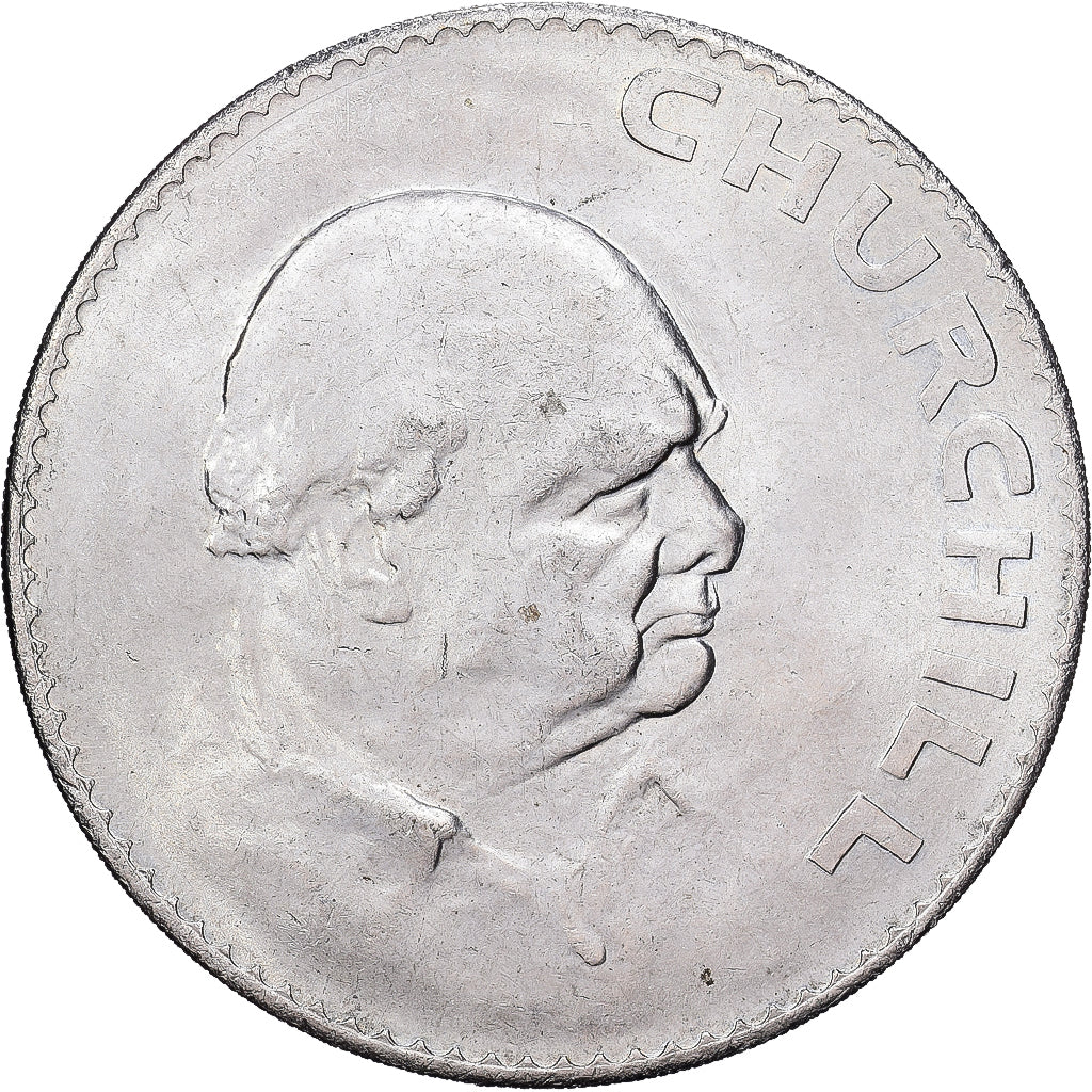 Great Britain, Elizabeth II, Crown, Churchill, 1965, Copper-nickel, EF(40-45)
