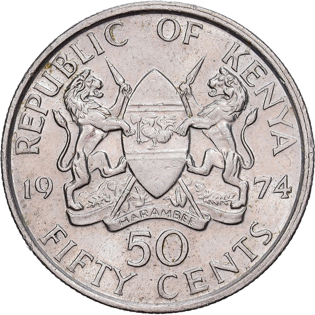 Kenya, 50 Cents, 1974, Cupro-nickel, TTB, KM:13