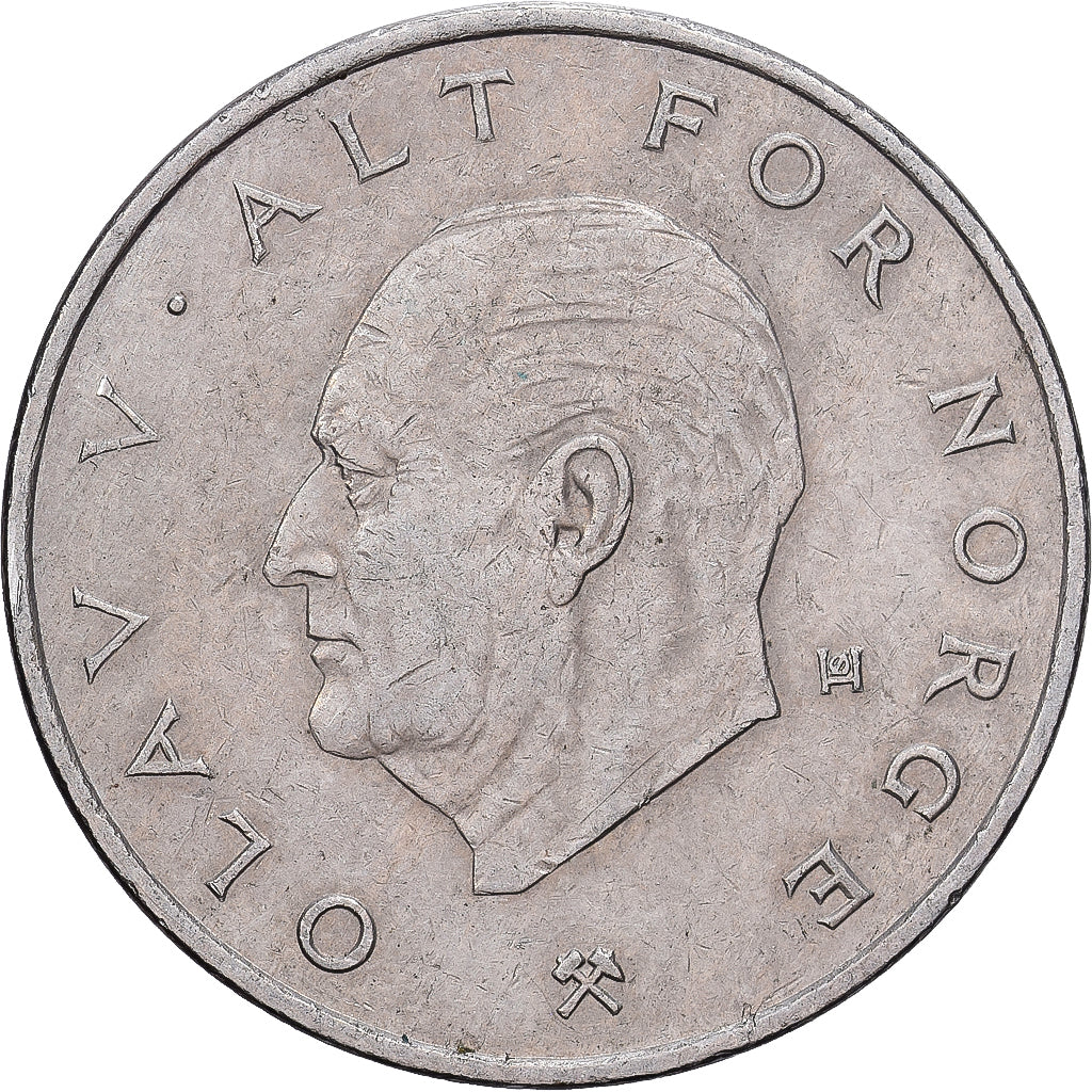Noruega, 1 Krone, 1975, Royal Norwegian Mint, Cupronickel, MBC
