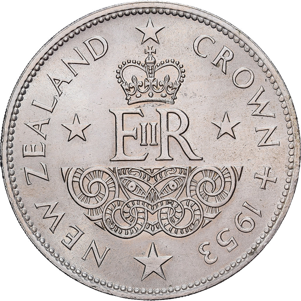 Nueva Zelanda, 1 Crown, 1953, Royal Mint, Cobre - níquel, EBC+, KM:30