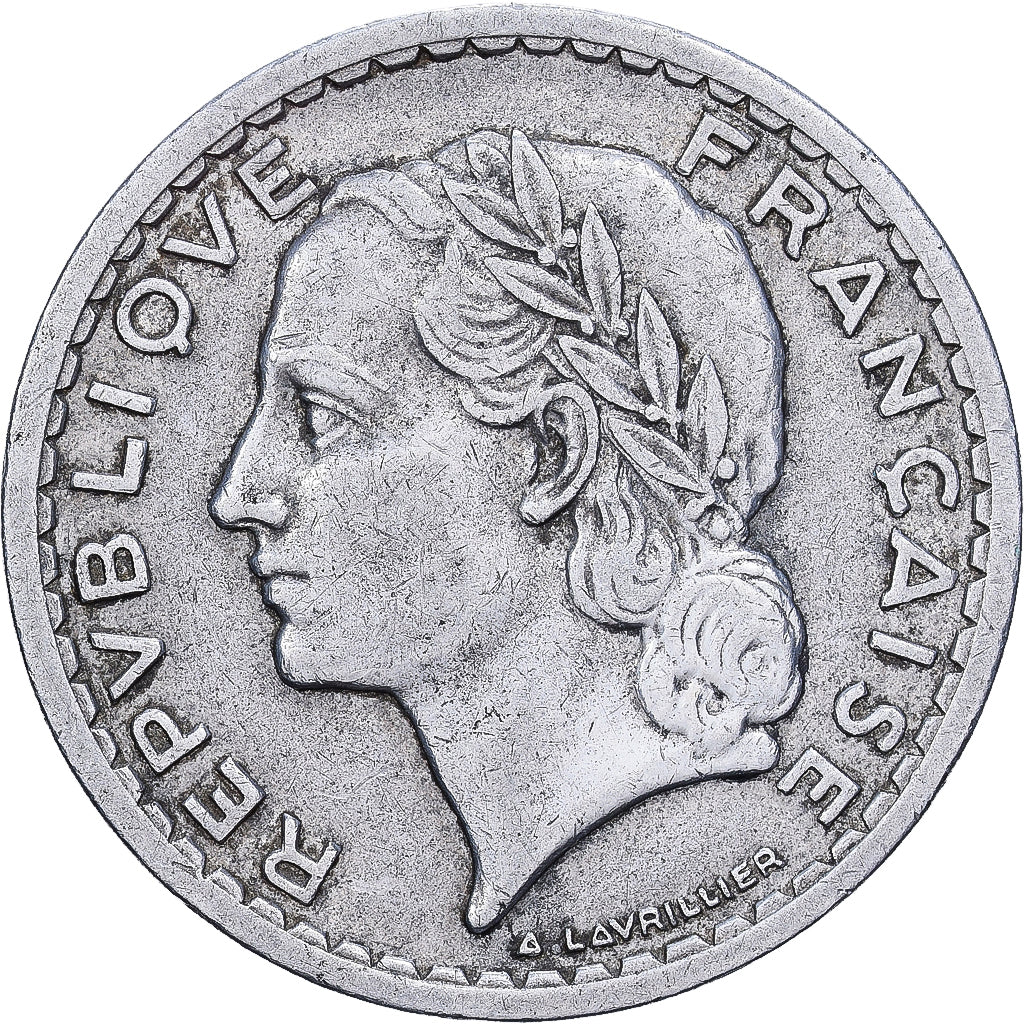 Moneda, Francia, Lavrillier, 5 Francs, 1948, Paris, MBC, Aluminio, KM:888b.1