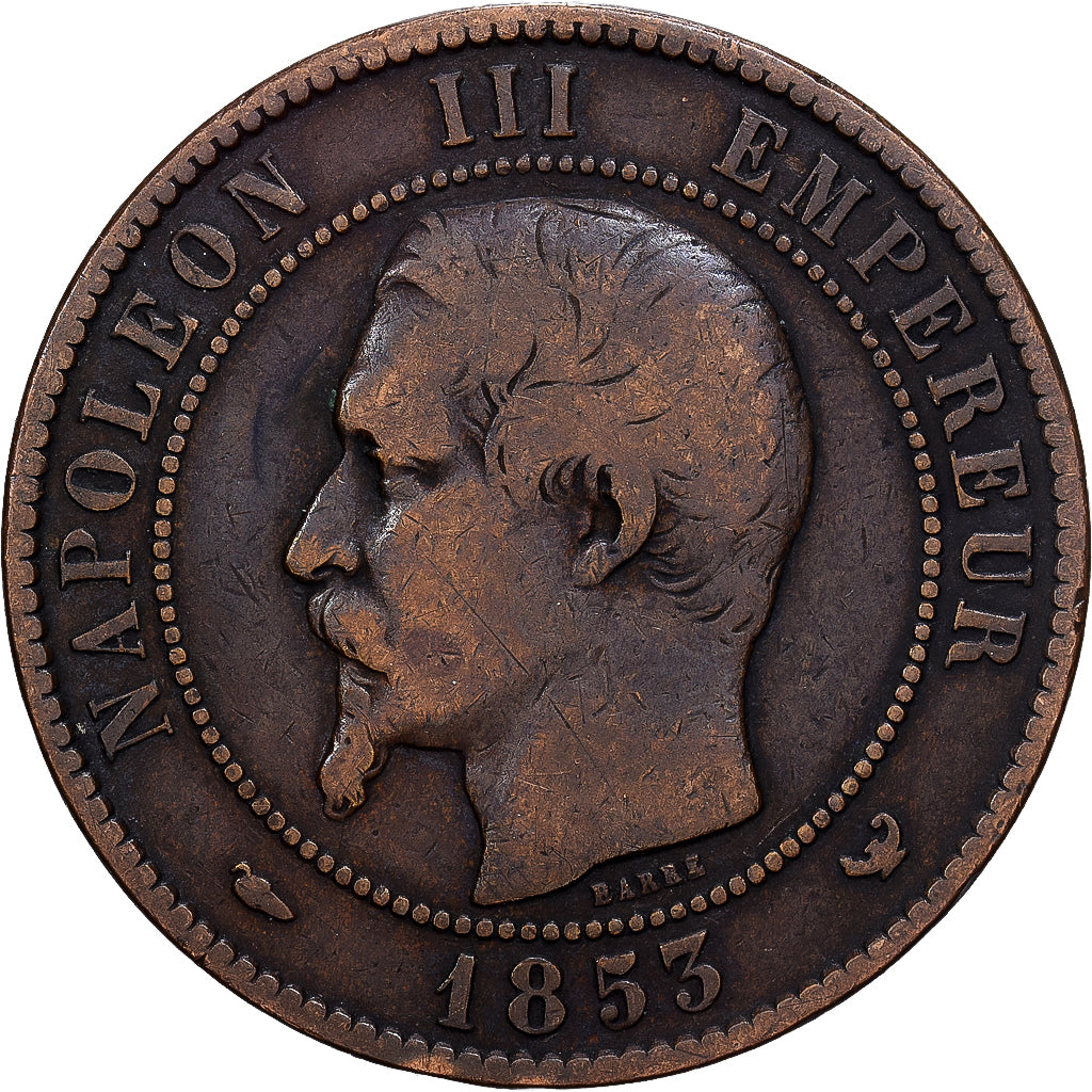 França, Token, Napoléon III, visite de la ville de Lille, 1853, VF(30-35)