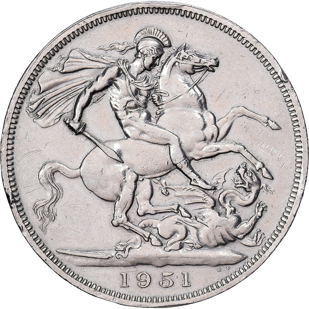 Gran Bretaña, George VI, 5 Shillings, 1951, Cobre - níquel, MBC