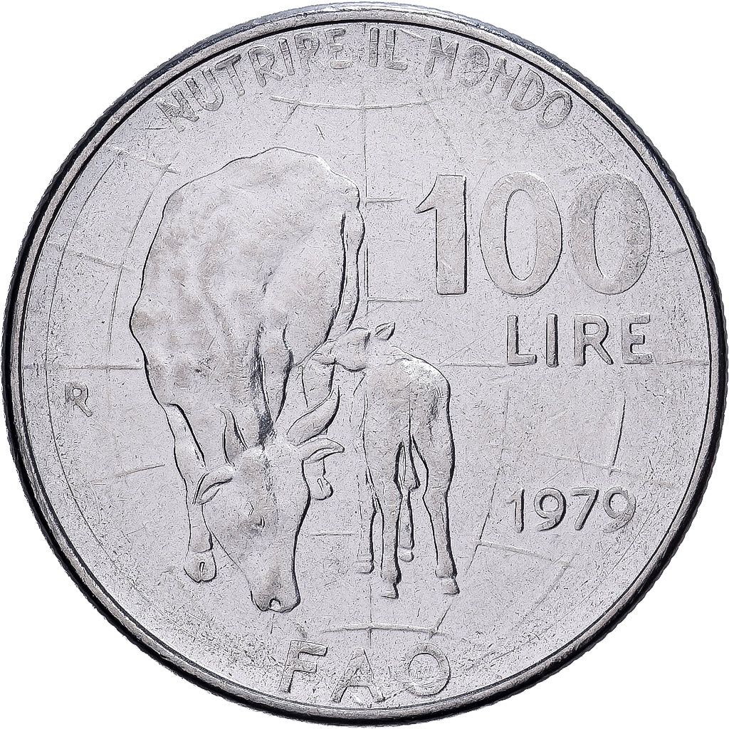 Italy, 100 Lire, 1979, Rome, Stainless Steel, AU(50-53), KM:106