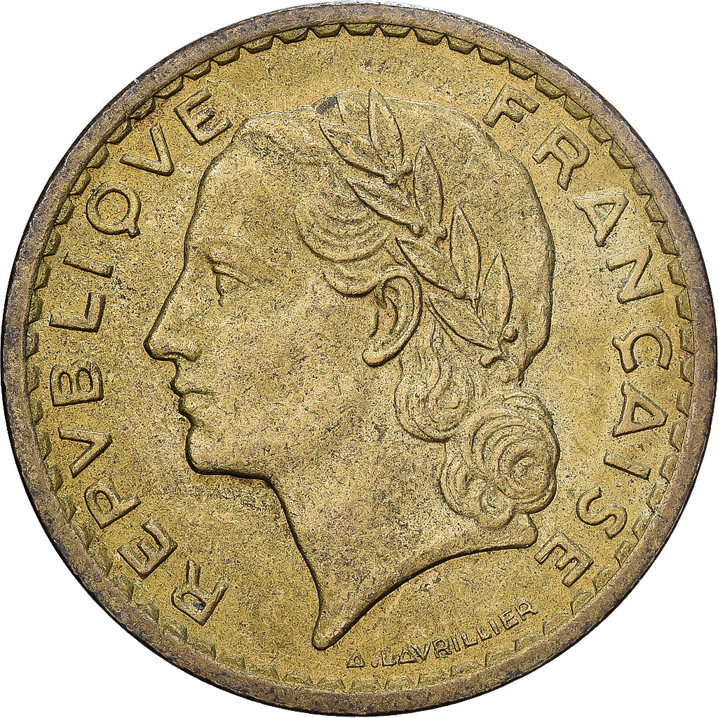 Frankreich, 5 Francs, Lavrillier, 1946, Paris, Aluminum-Bronze, S+