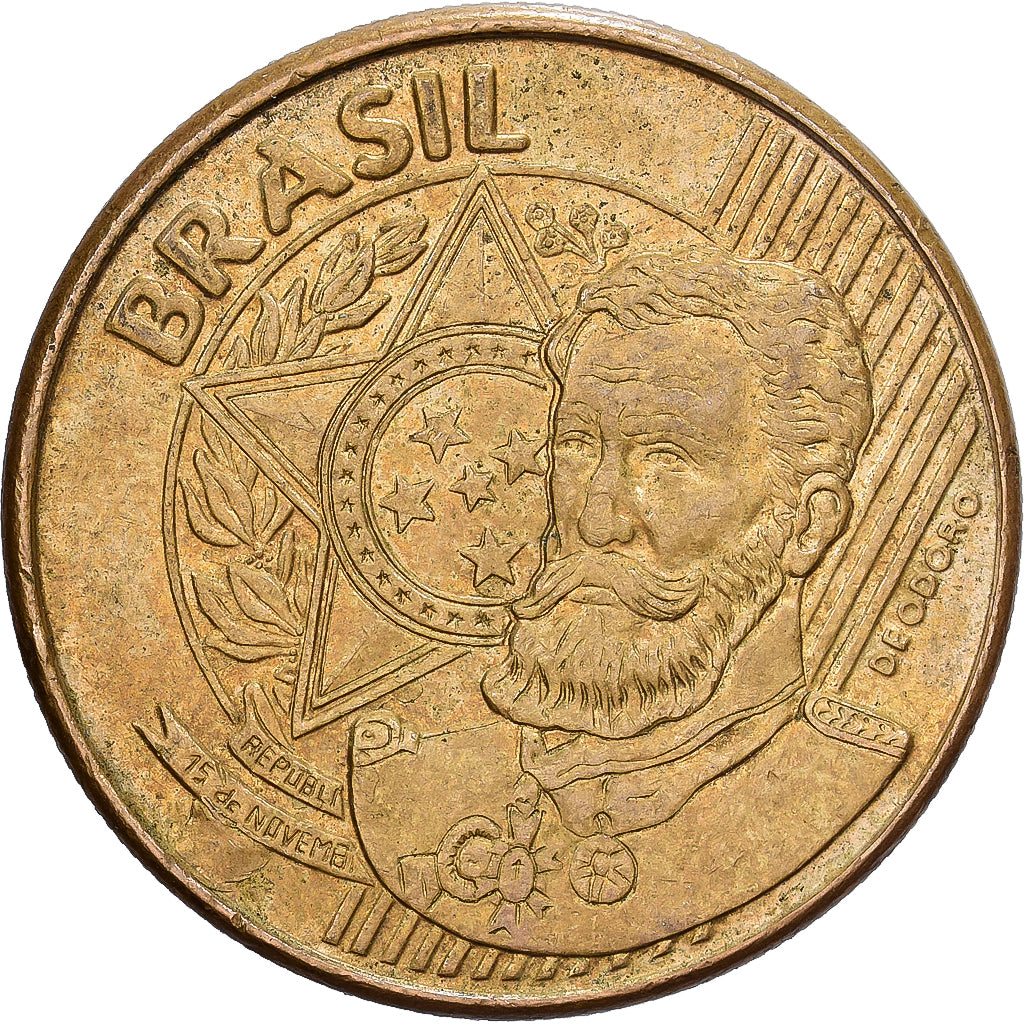 Brasil, 25 Centavos, 2005, Aço Cromado a Bronze, VF(30-35), KM:650