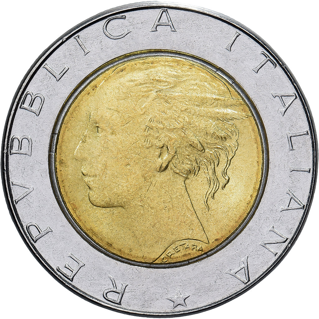 Włochy, 500 Lire, 1989, Rome, Bimetaliczny, VF(30-35), KM:111