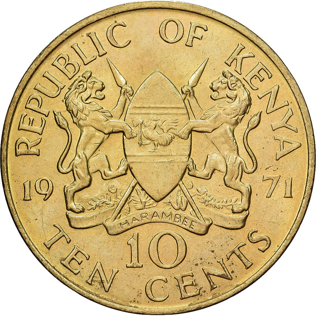 Kenya, 10 Cents, 1971, Nickel-Cuivre, TTB, KM:11