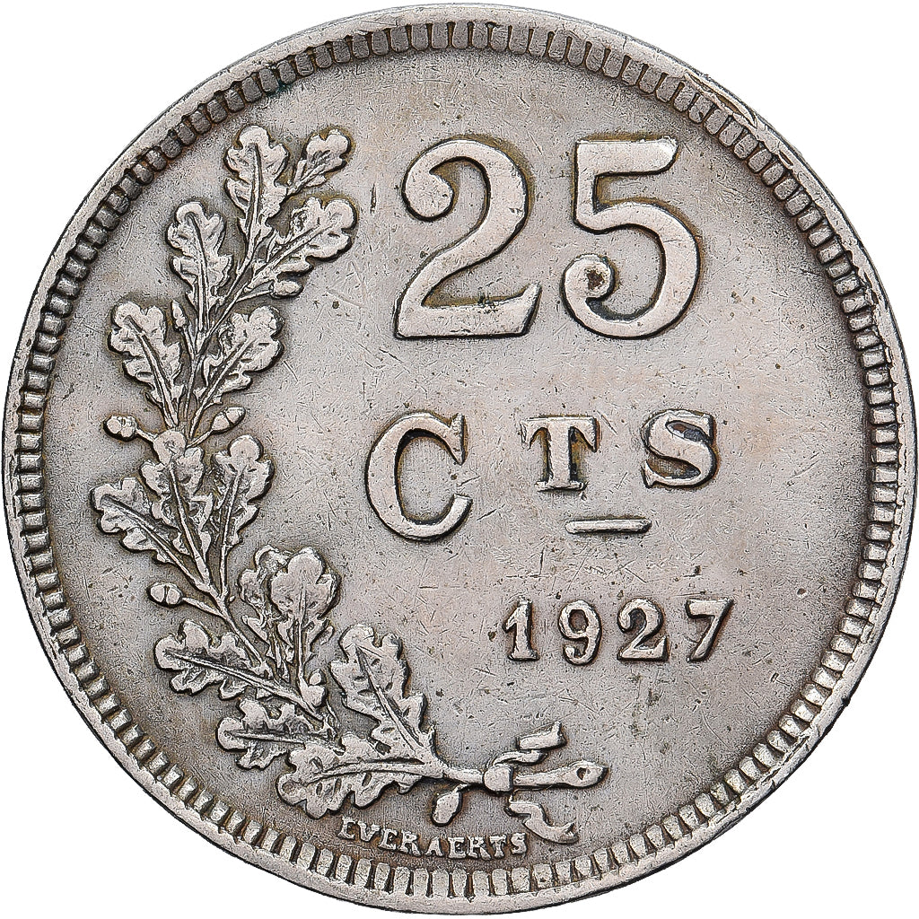 Luxemburg, Charlotte, 25 Centimes, 1927, Kupfer-Nickel, SS+, KM:37