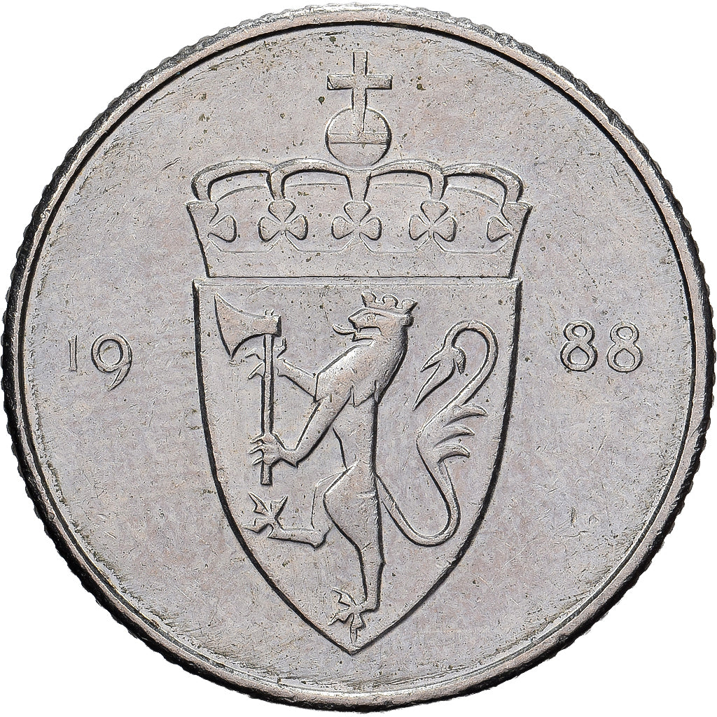 Norwegen, 50 Öre, 1988, Royal Norwegian Mint, Kupfer-Nickel, SS+, KM:418