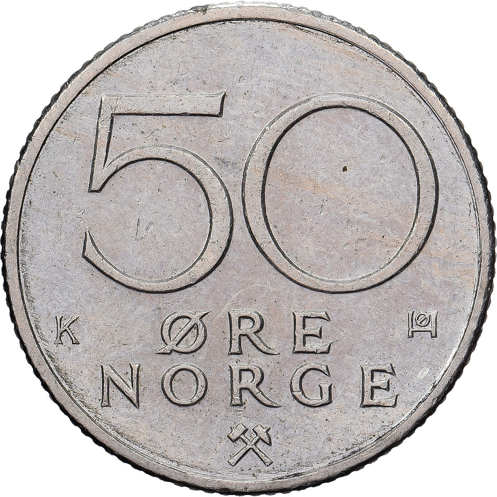 Norwegen, 50 Öre, 1988, Royal Norwegian Mint, Kupfer-Nickel, SS+, KM:418