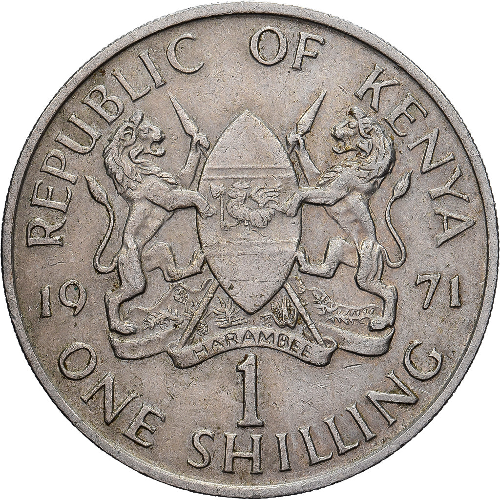 Kenya, Shilling, 1971, Copper-nickel, VF(30-35), KM:14