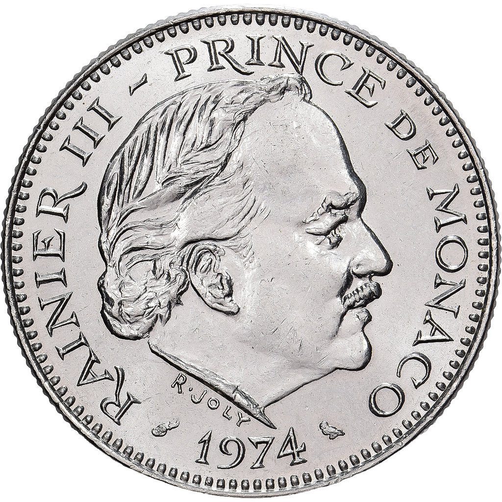 Mónaco, Rainier III, 5 Francs, 1974, Monaco, Cupronickel, EBC, Gadoury:MC153