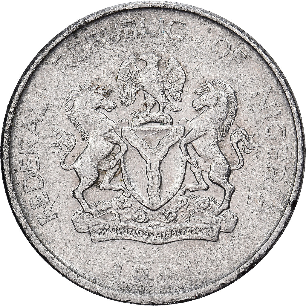 Nigeria, Elizabeth II, Naira, 1991, Nickel plated steel, S, KM:14